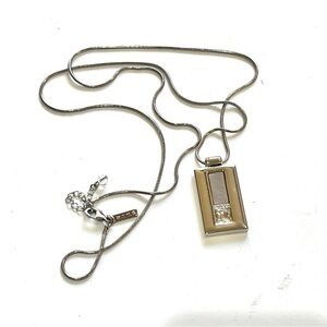 WHBM Swarovski Crystal Rectangle Pendant Necklace